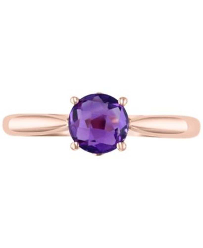 EFFY® Amethyst Solitaire Ring (3/4 ct. t.w.) in 14k Rose Gold