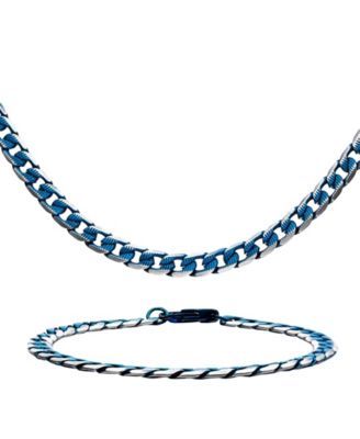 Men's Curb Chain Necklace and Bracelet Set