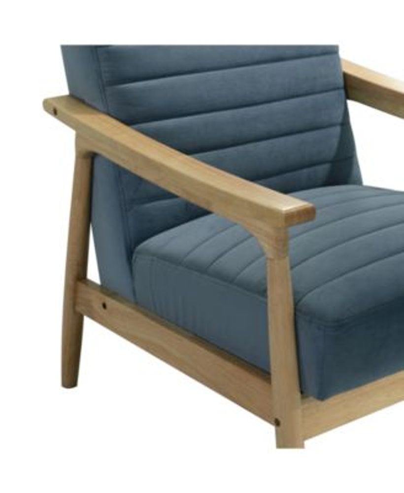 Horizontal Channeled Wood Frame Armchair