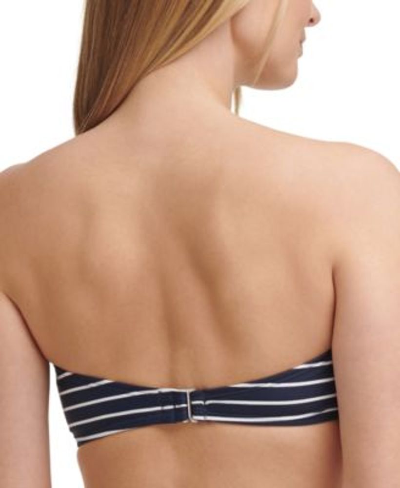 Striped Center Halter Bikini Top