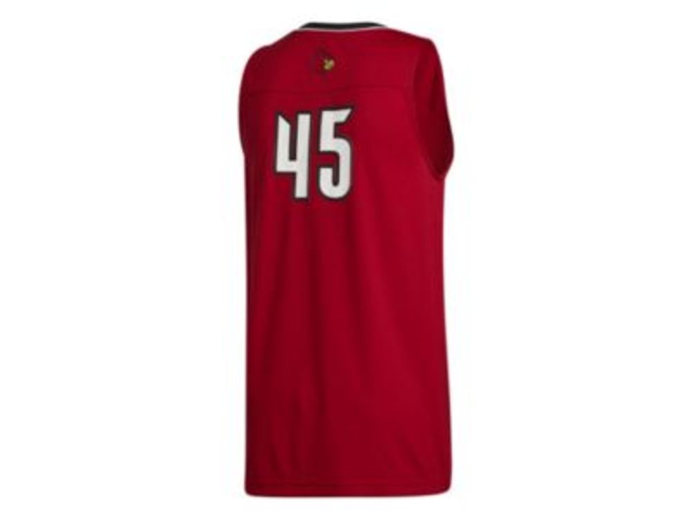 adidas #45 Red Louisville Cardinals Swingman Basketball Jersey At