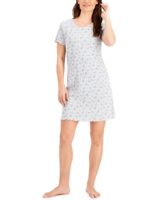 Cotton Pointelle Sleep Shirt Nightgown