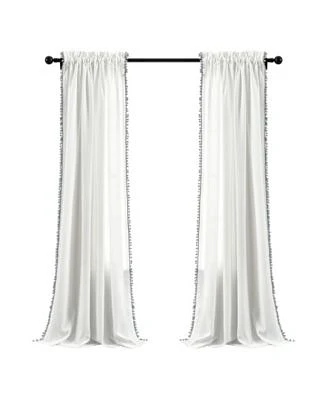 Pom Pom Trim Curtain Panel