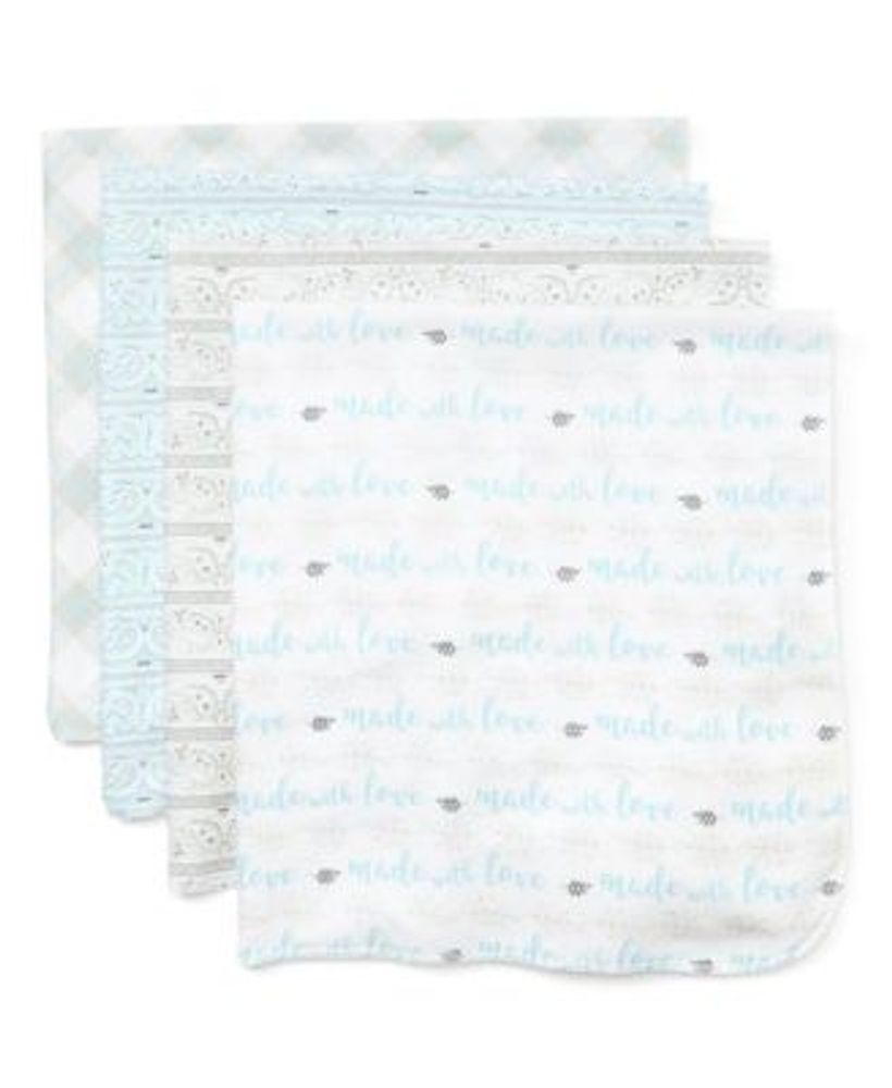 Baby Boys Paisley Receiving Blankets, Pack of 4