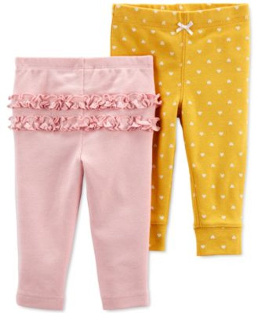 Baby Girls 2-Pack Pull-On Cotton Pants