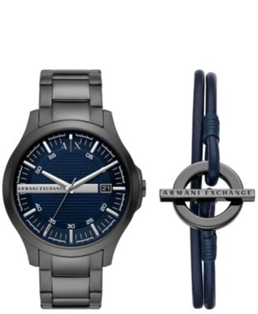 A|X Armani Exchange Men's Gunmetal Stainless Steel Bracelet Watch 46mm and  Bracelet Gift Set | Fairlane Town Center