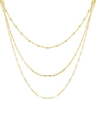 Multi Layered 18" Statement Necklace in Gold Plate