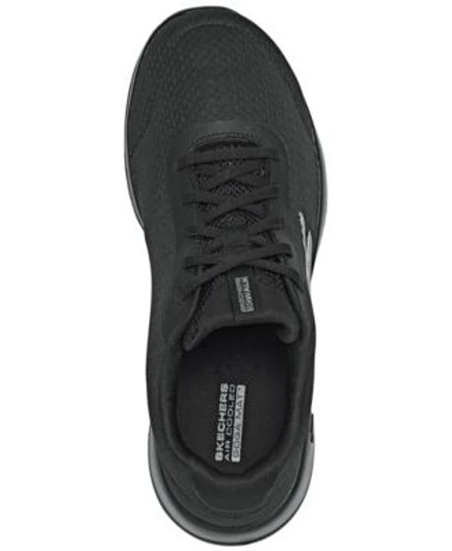 skechers womens gowalk joy evaluate suede trainers black black