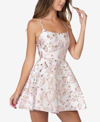 Juniors' Lace-Up A-Line Dress