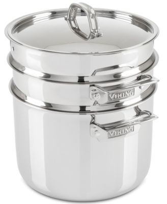 8-Qt. 3-Ply Multi Cooker with Pasta Pot Steamer Insert