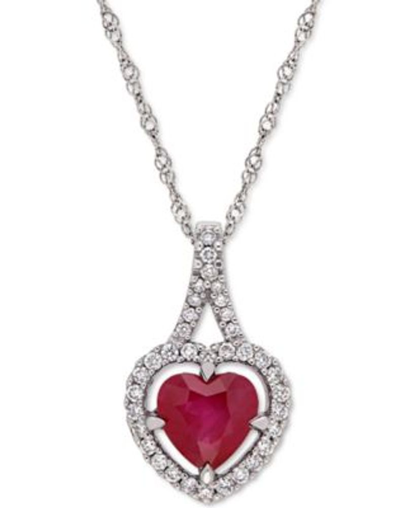 Diamond Heart Pendant in 14k White Gold (1/6 ct. tw.)