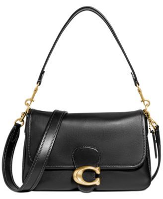 COACH Tabby Leather Shoulder Bag 26 with Signature Coated Canvas - Macy's