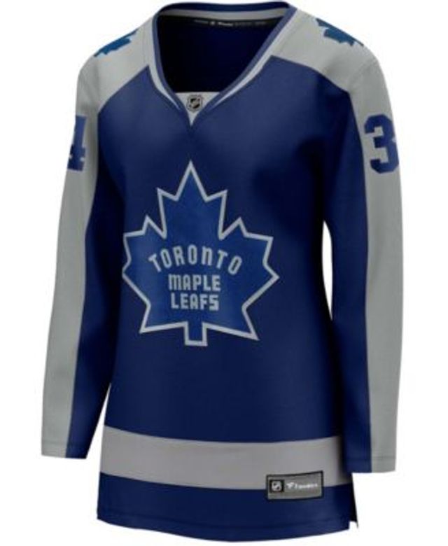 Women's Fanatics Branded Auston Matthews Gray Toronto Maple Leafs Backer  Name & Number V-Neck Long