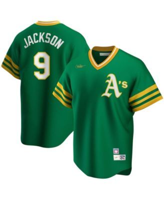 Men's Mitchell & Ness Reggie Jackson Green Oakland Athletics Cooperstown Mesh Batting Practice Jersey