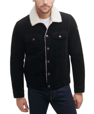 Men's Corduroy Bomber Jacket with Sherpa Collar