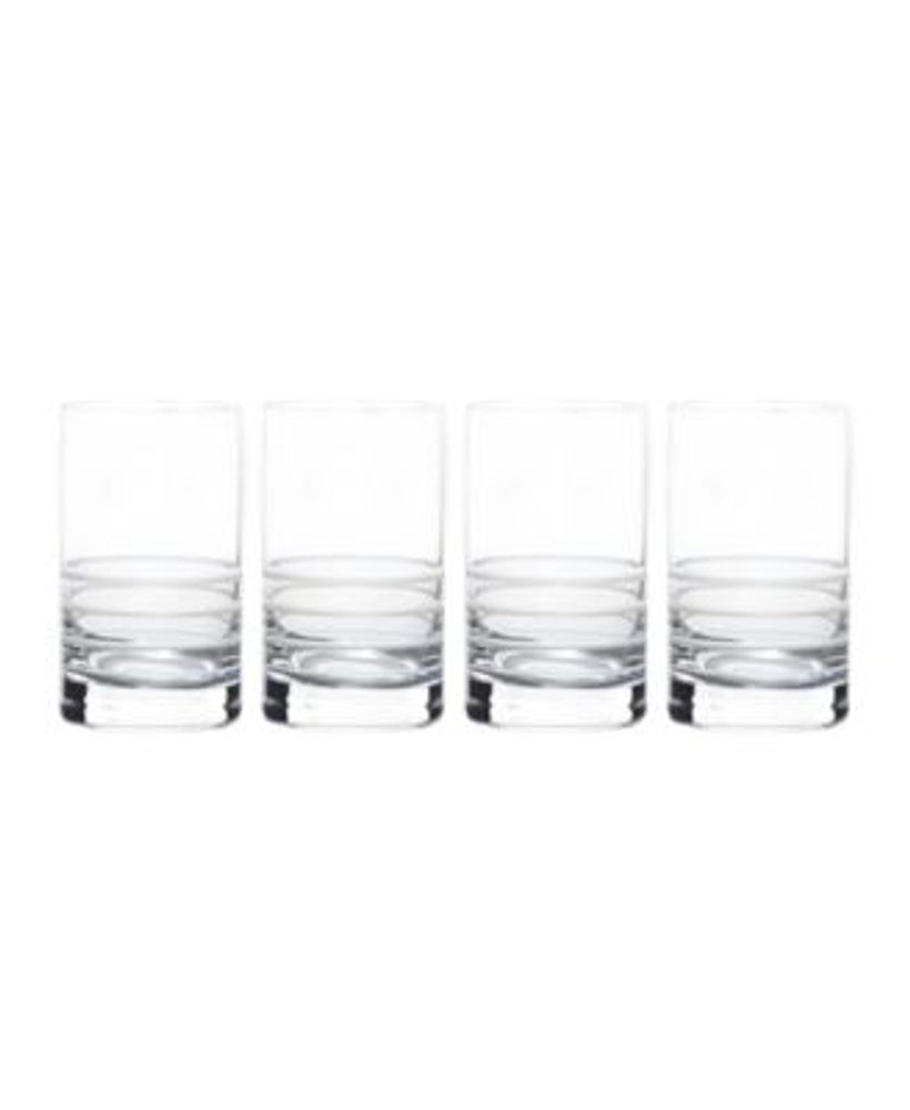 Mikasa Aline Stemless Wine Double Old Fashioned Glasses Set of 4, 14 oz - Clear