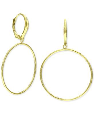 Giani Bernini Cubic Zirconia Initial Dangle Hoop Earrings 18k Gold-Plated  Sterling Silver, Created for Macy's