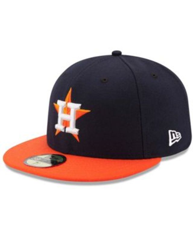 Men's Houston Astros New Era Navy/Orange Road Authentic Collection On Field  59FIFTY Performance Fitted Hat