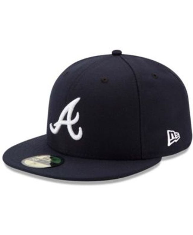 Men's New Era Navy Atlanta Braves Road Authentic Collection On-Field  59FIFTY Fitted Hat