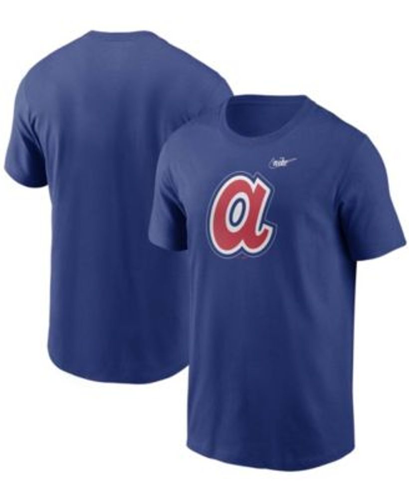 Nike Men's Royal Atlanta Braves Cooperstown Collection Logo T-shirt
