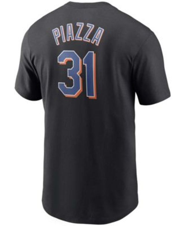 Men's Nike Mike Piazza New York Mets Cooperstown Collection Name & Number  Black T-Shirt