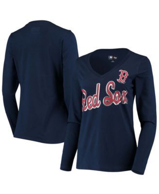 Minnesota Twins G-III 4Her by Carl Banks Women's Lead-Off Raglan 3/4-Sleeve  V-Neck T-Shirt - White/Navy