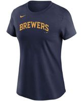 Milwaukee Brewers Nike Women's Wordmark T-Shirt - Navy