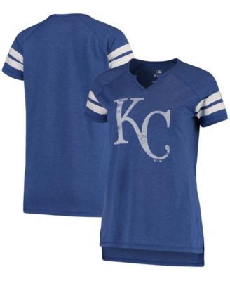 Nike Kansas City Royals Women's White Wordmark Colorblock V-Neck T-Shirt Size: Extra Small