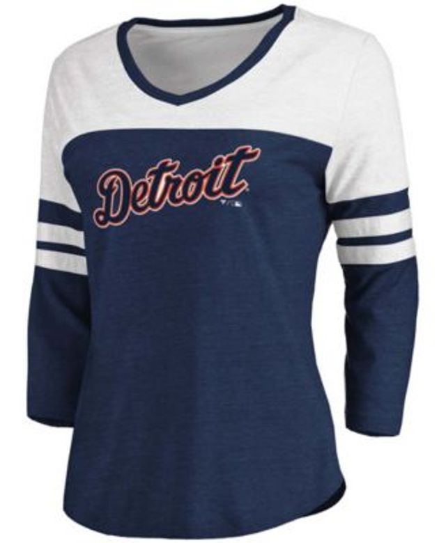 Women's Fanatics Branded Navy Detroit Tigers Tri-Blend Colorblock