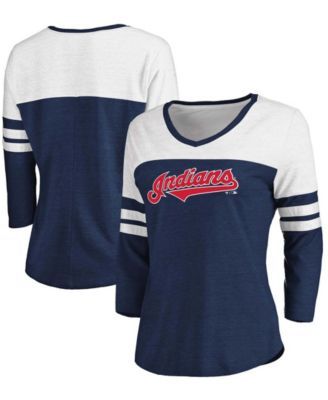 Cleveland Indians Refried Apparel Women's Sustainable Tri-Blend Tank Top -  Navy