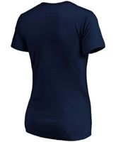 Women's Fanatics Branded Navy Washington Nationals Team Logo Lockup V-Neck T-Shirt