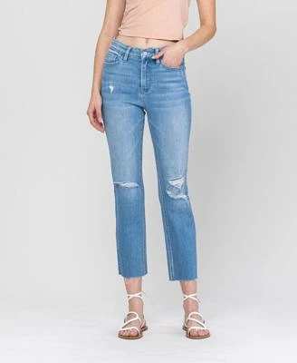 Women's High Rise Crop Straight Jeans