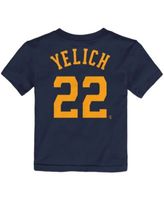 Men's Nike Christian Yelich Gold Milwaukee Brewers Name & Number T-Shirt Size: Small