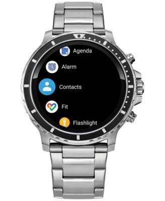 Men's CZ Smart HR Stainless Steel Bracelet Touchscreen Smart Watch 46mm