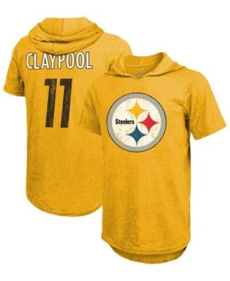 Fanatics Men's Chase Claypool Heathered Black Pittsburgh Steelers Name  Number Tri-Blend Hoodie T-shirt