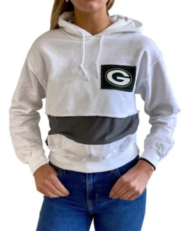 Women's WEAR by Erin Andrews Green Bay Packers Cropped Denim Hoodie Jacket