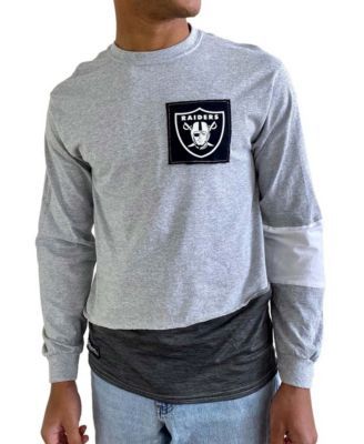 Men's Junk Food Black Las Vegas Raiders Ringer Long Sleeve T-Shirt