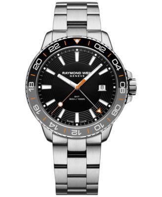 Men's Swiss Tango GMT Stainless Steel Bracelet Watch 42mm