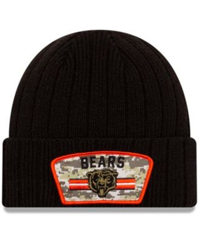 Men's New Era Black/ Chicago Bears 2022 Sideline Cuffed Pom Knit Hat