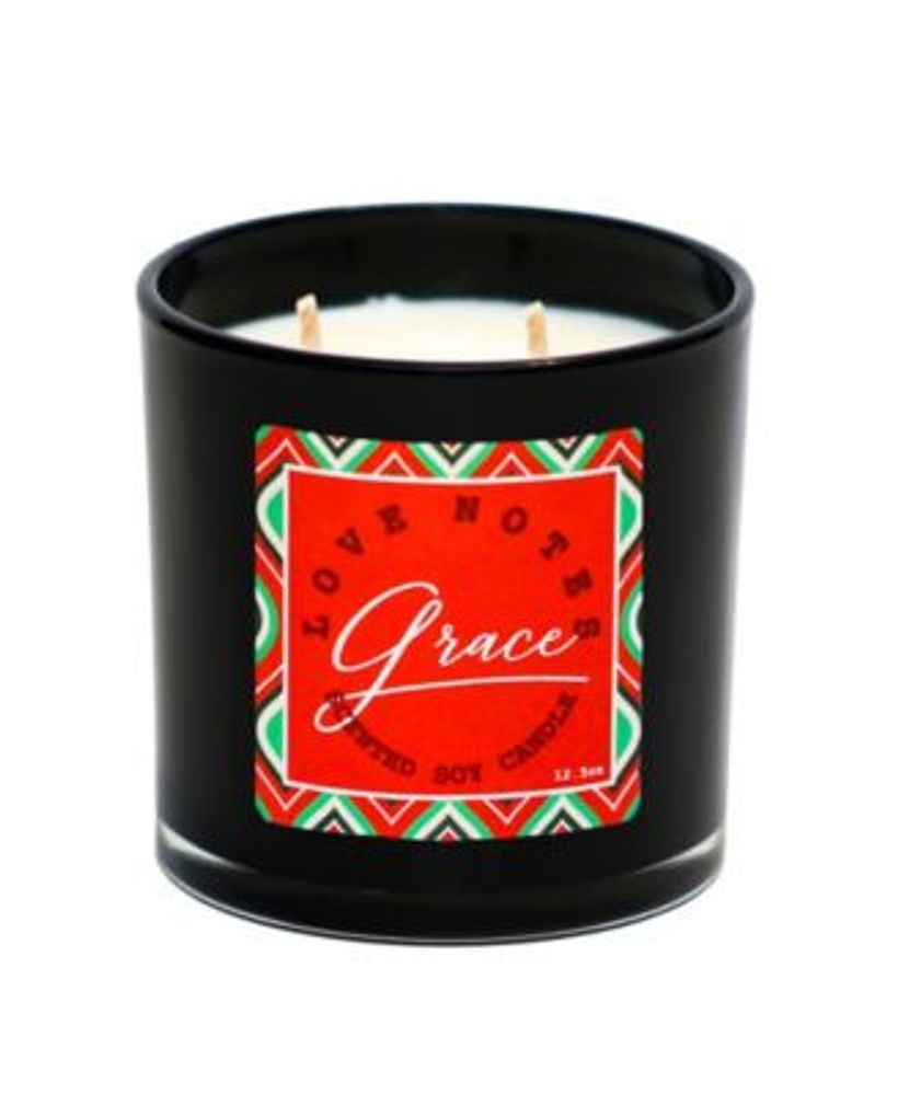 Grace Holiday Candle with Play List, Onyx Vessel Candle, 12.5 Ounce
