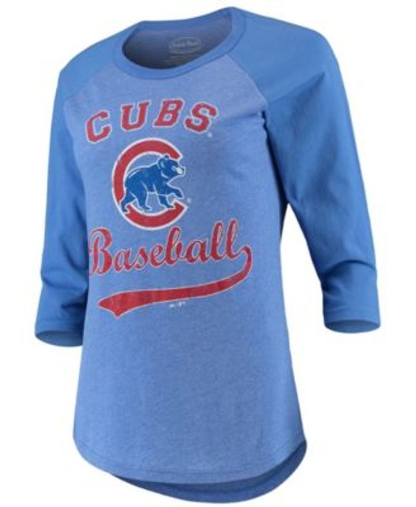  Nike Women's Chicago Cubs Tri-Blend 3/4-Sleeve Raglan