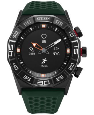 Men's CZ Smart Hybrid HR Green Strap Smart Watch 44mm