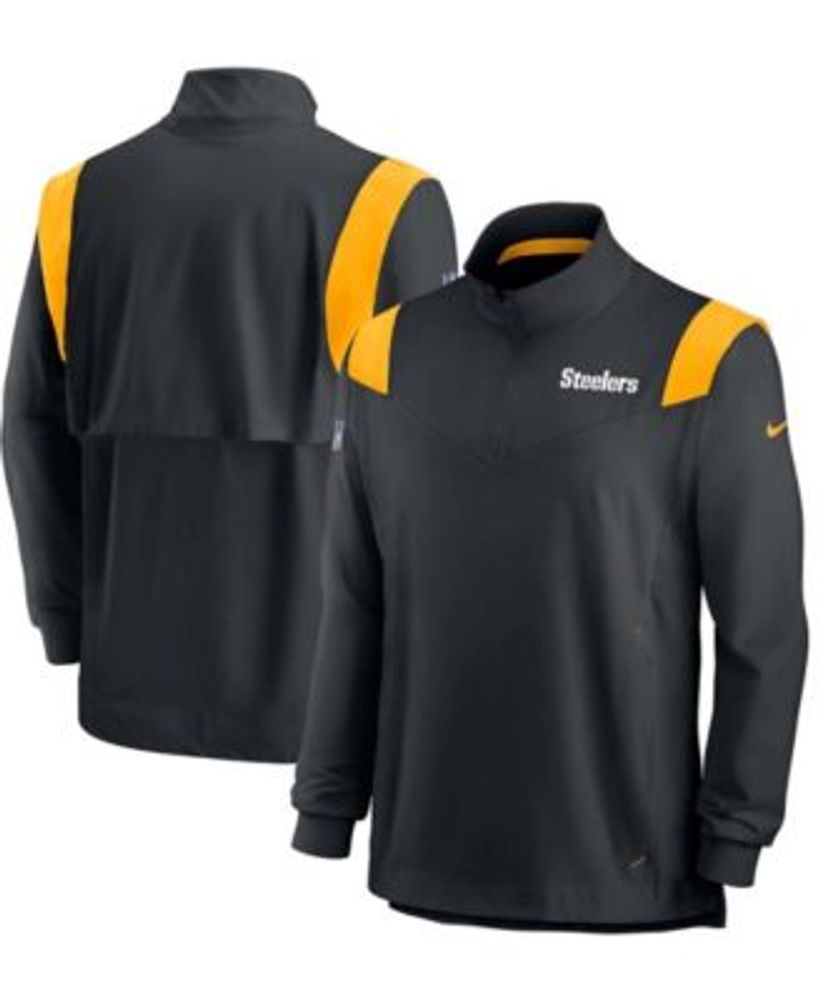 Nike Men's Pittsburgh Steelers Sideline Coaches Short Sleeve Jacket - White - M (Medium)