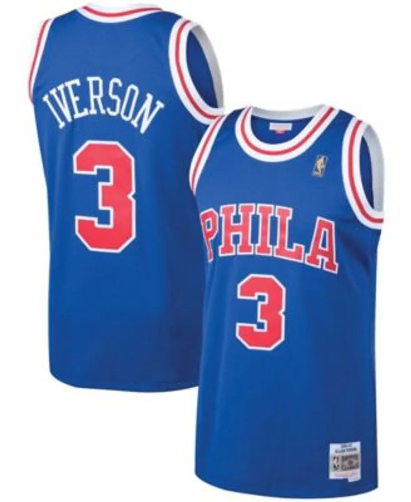 Reebok Allen Iverson Blue Philly 76ers Sixers Basketball Jersey XL