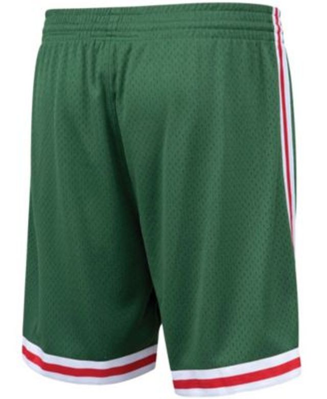 Men's Mitchell & Ness Green Milwaukee Bucks Hardwood Classics Team Swingman Shorts