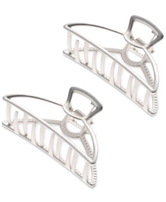 Silver-Tone Open 2pc Hair Claw Clip, Created for Macy's