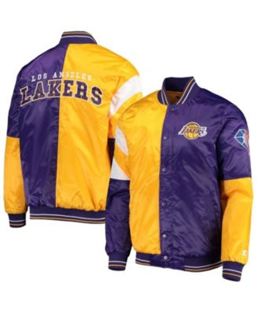 Profile Men's Purple, Gold Los Angeles Lakers Big and Tall Pieced Body Full- Zip Track Jacket