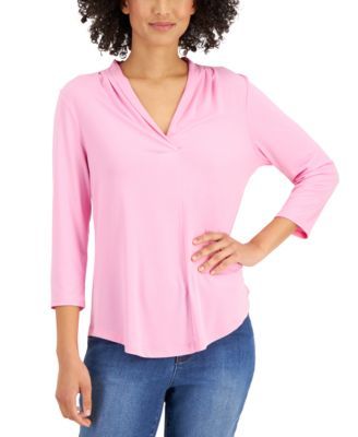 Petite 3/4-Sleeve Top, Created for Macy's