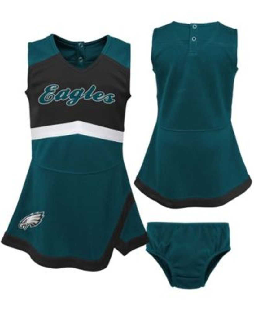 Girls Infant Midnight Green Philadelphia Eagles All Hearts Jersey Long  Sleeve Dress