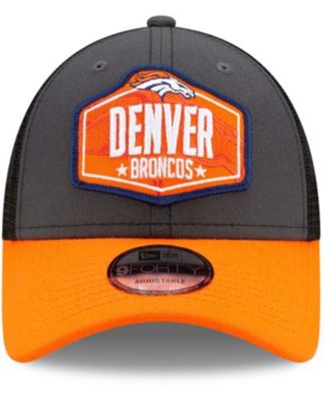 New Era Men's Graphite and Orange Denver Broncos 2021 NFL Draft Trucker  9FORTY Snapback Adjustable Hat